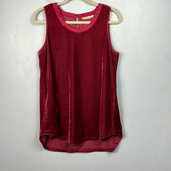 Soft Surroundings Red Velvet Sleeveless A-Line Tunic Tank Top Medium - Picture 1 of 7